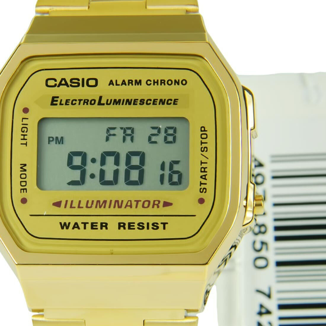 CASIO MEN'S GOLD TONE STAINLESS STEEL DIGITAL WATCH A168WG